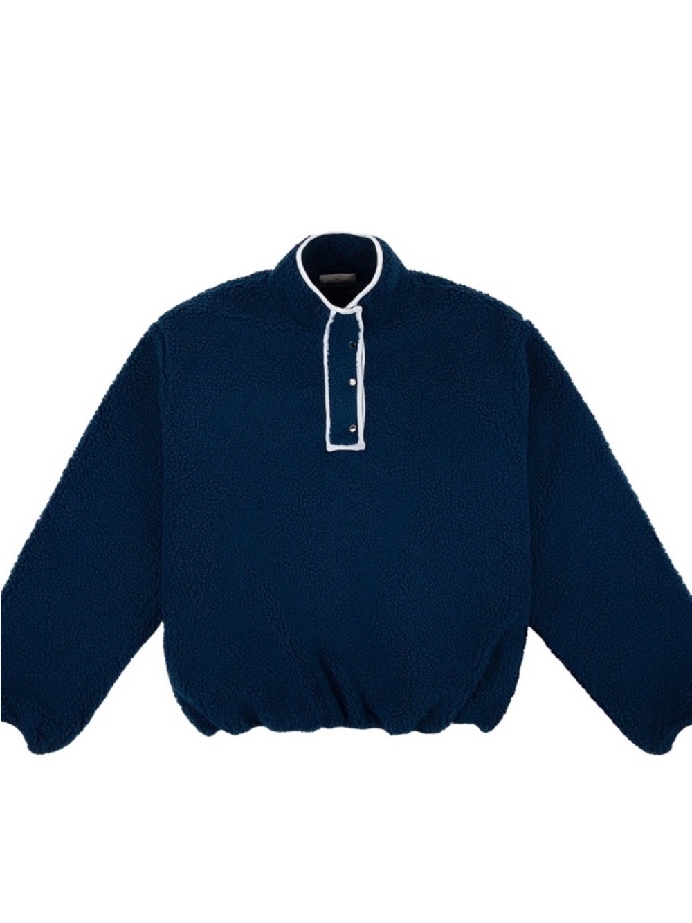 Parke Navy Blue Sherpa Pullover Sweater with Contrast Trim, Size XXL Women’s